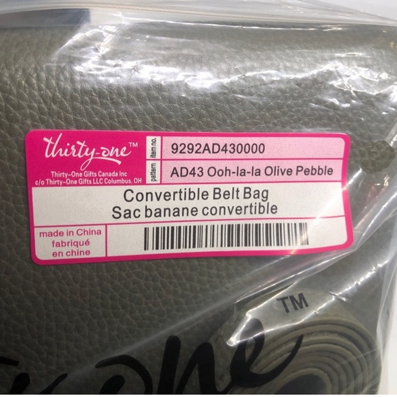 NWT | Thirty-One Convertible Belt Bag Crossbody | Ooh-la-la Olive Pebble - Picture 4 of 10